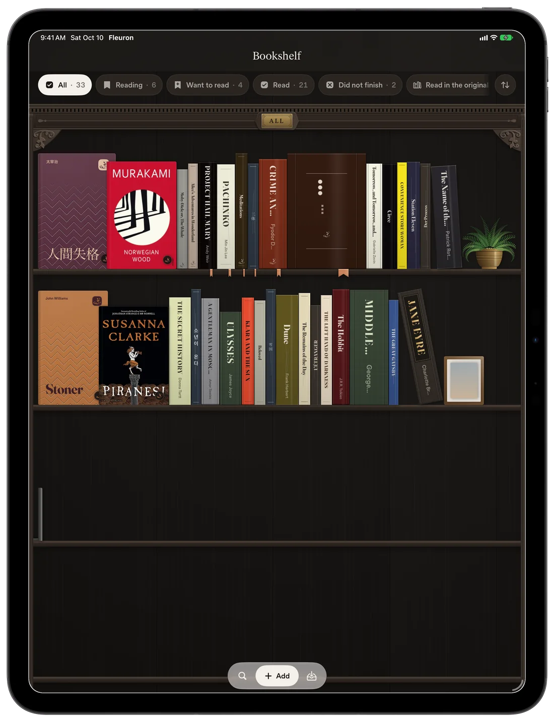 The Bookshelf on iPad