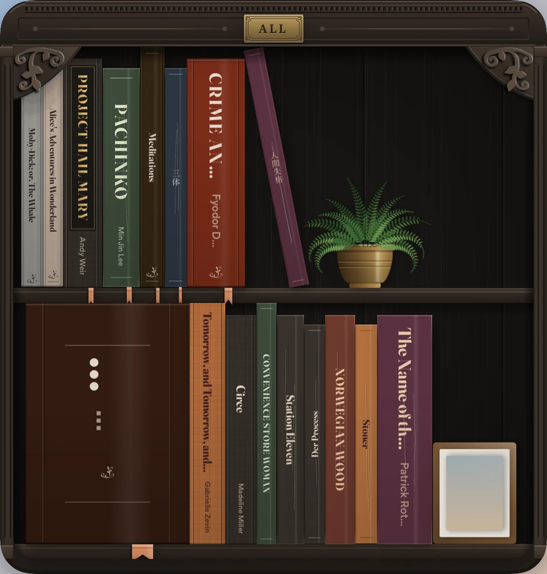Bookshelf widget